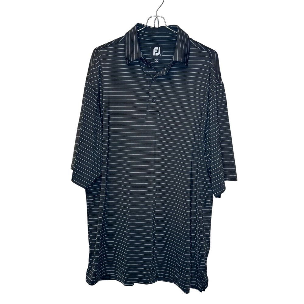 FootJoy Men's‎ Polo  Shirt Striped Pro Dry Performance Oversized Button-Up Large